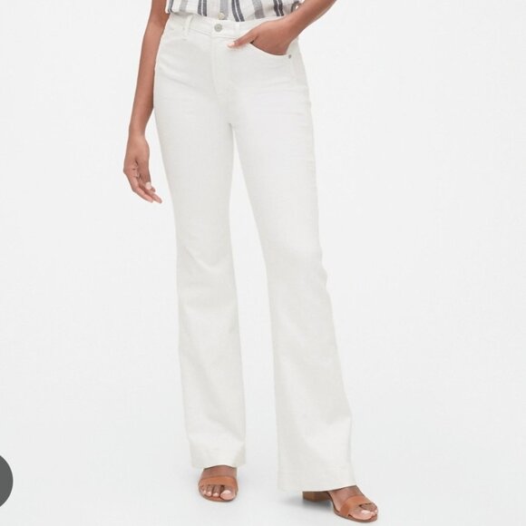 *LIKE NEW* GAP High Rise Vintage Flare White Denim Jeans Size 30 / 10R - Picture 1 of 6